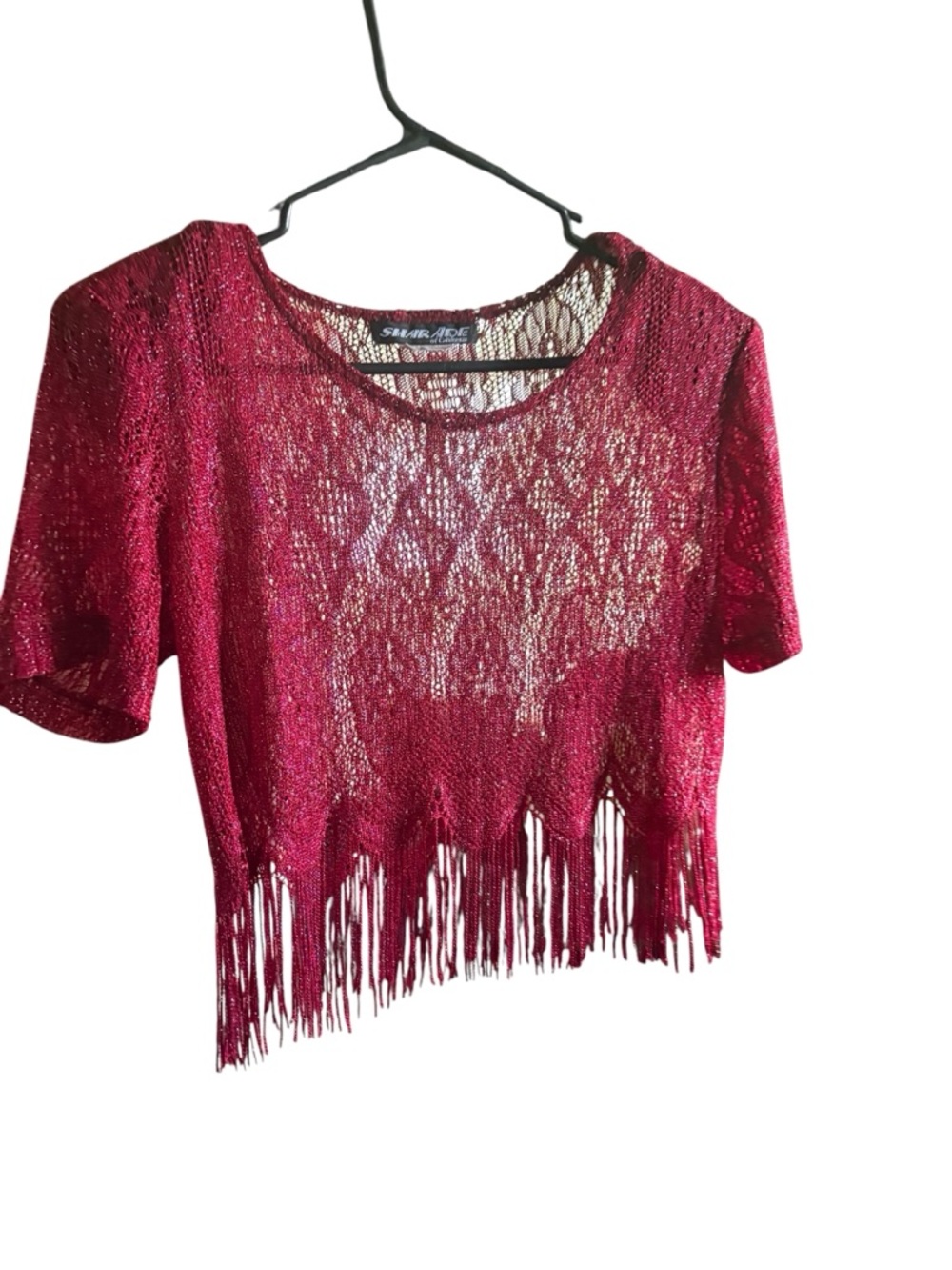 🖤Y2K Boho Open Knot top, Relaxed, Metallic Sheen Fit Small/ Medium.